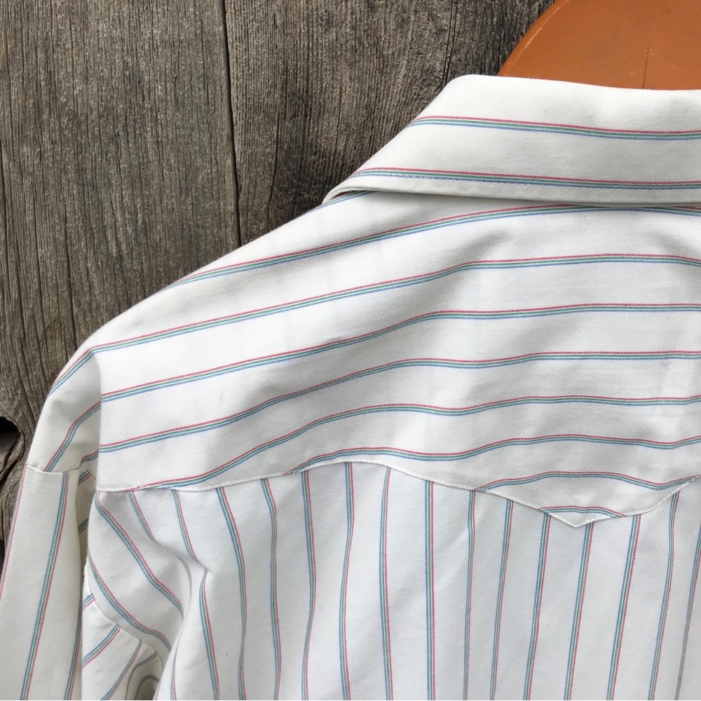 Vintage Panhandle Slim Pinstripe Western Cowboy Button Up Shirt USA 17 1/2-37 - Picture 6 of 6